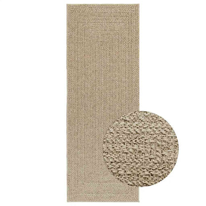 Teppich ZIZUR Beige 80x200 cm Jute-Optik Indoor und Outdoor