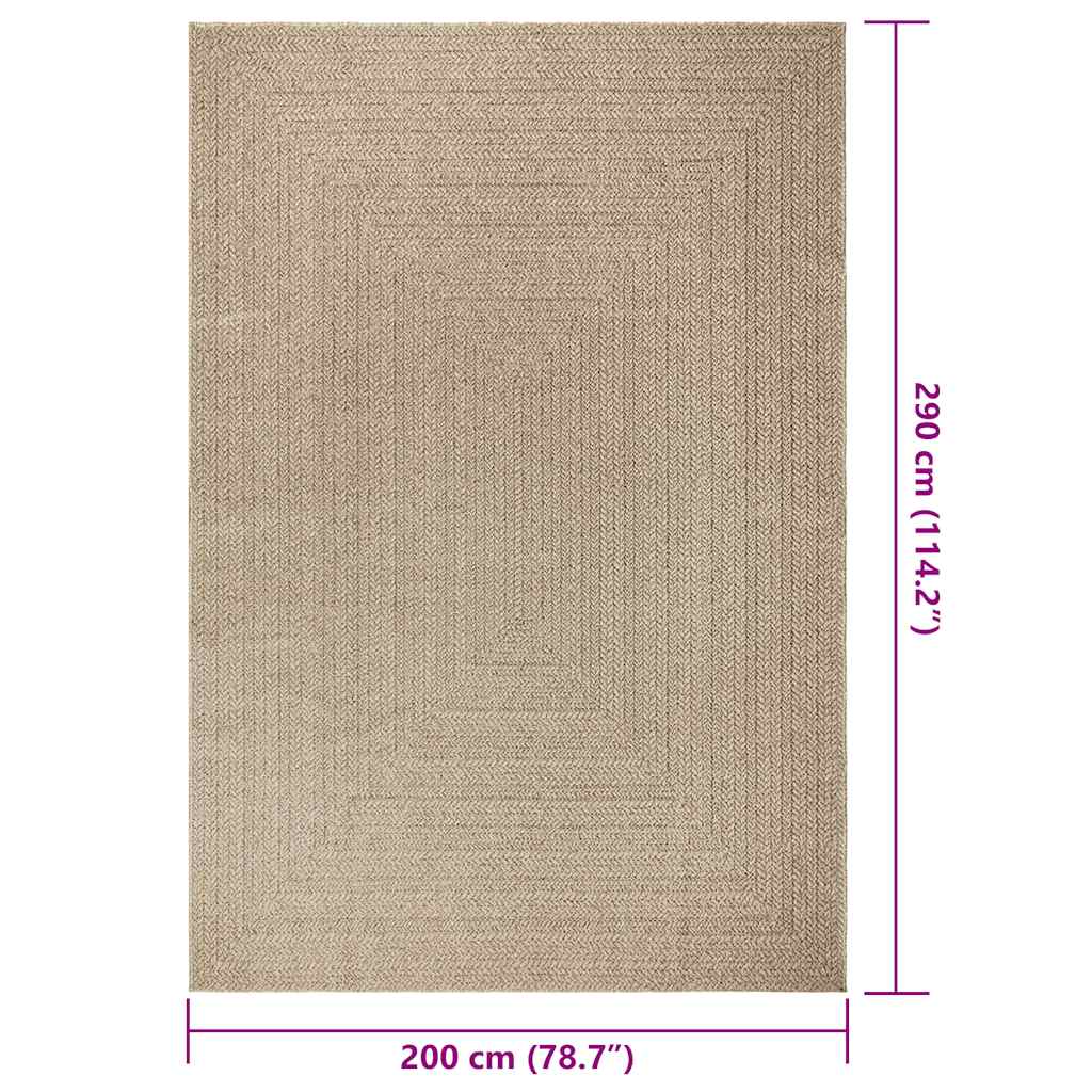 Teppich ZIZUR Beige 200x290 cm Jute-Optik Indoor und Outdoor