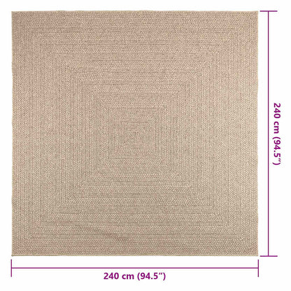 Teppich ZIZUR Beige 240x240 cm Jute-Optik Indoor und Outdoor