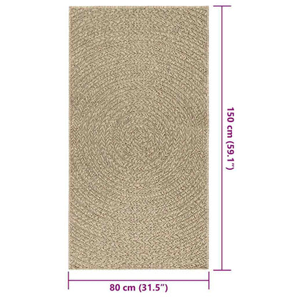 Teppich ZIZUR Beige 80x150 cm Jute-Optik Indoor und Outdoor