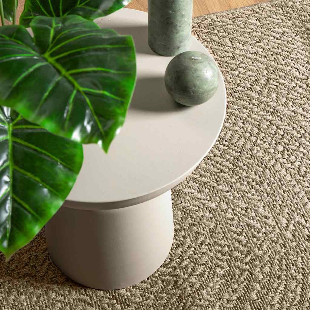 Teppich ZIZUR Beige 120x120 cm Jute-Optik Indoor und Outdoor