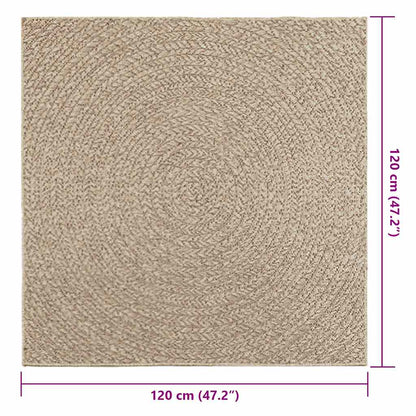 Teppich ZIZUR Beige 120x120 cm Jute-Optik Indoor und Outdoor