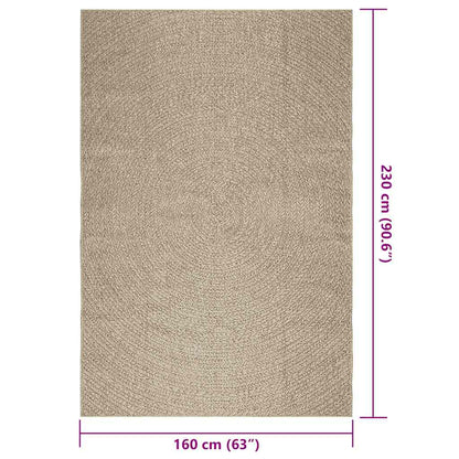 Teppich ZIZUR Beige 160x230 cm Jute-Optik Indoor und Outdoor