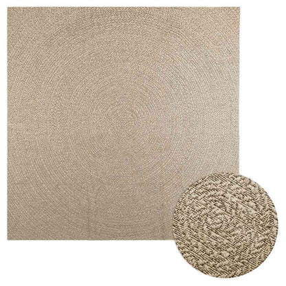 Teppich ZIZUR Beige 240x240 cm Jute-Optik Indoor und Outdoor