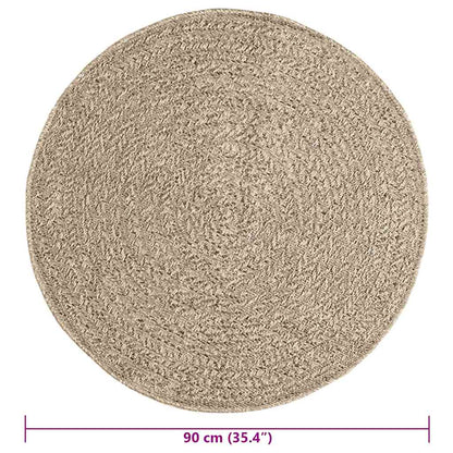 Teppich ZIZUR Beige Ø 90 cm Jute-Optik Indoor und Outdoor