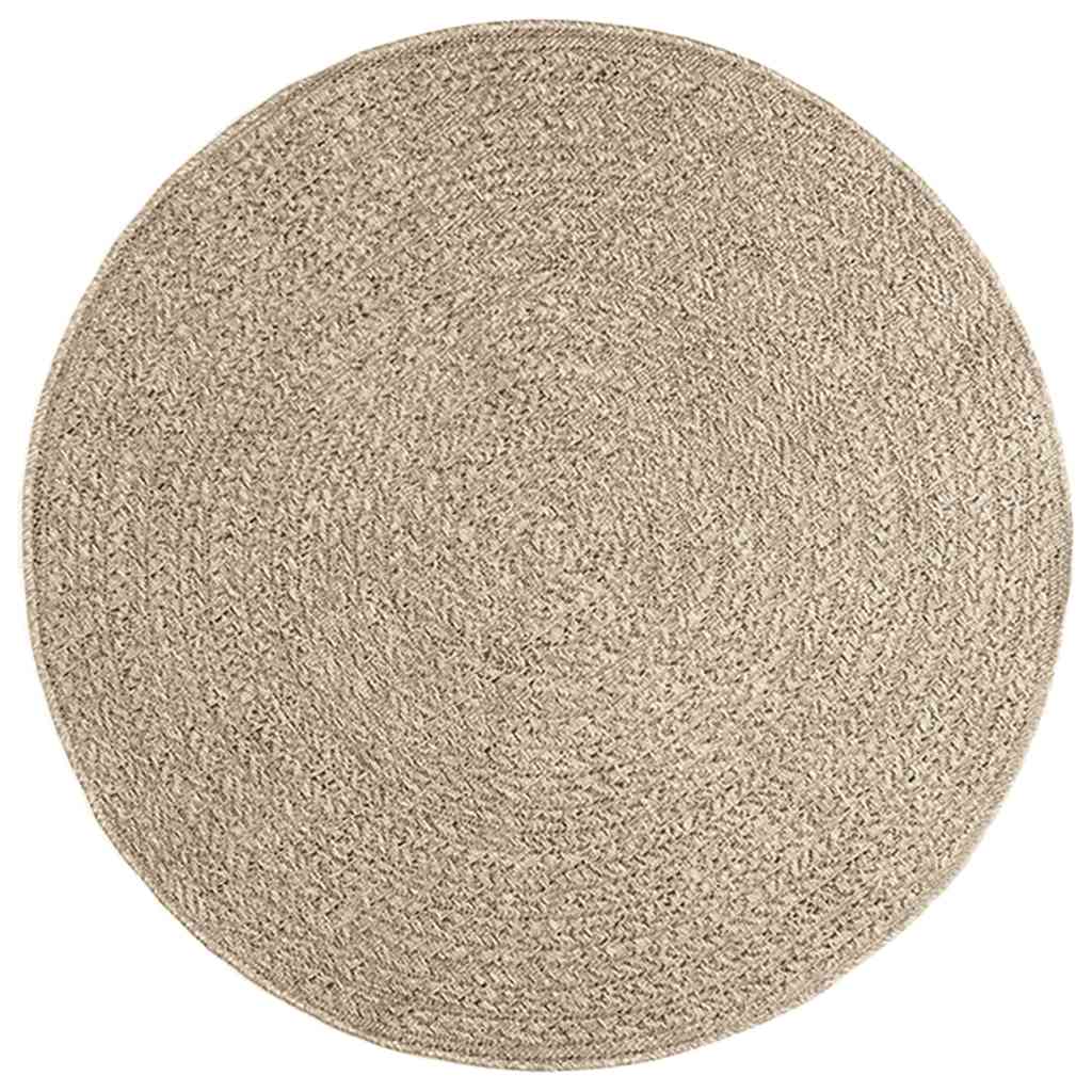 Teppich ZIZUR Beige Ø 120 cm Jute-Optik Indoor und Outdoor