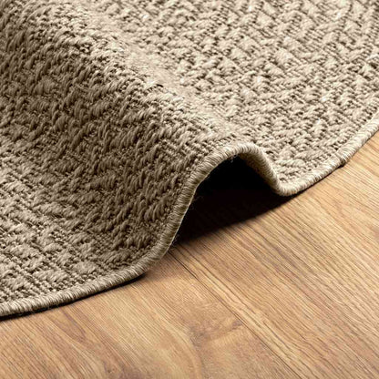 Teppich ZIZUR Beige Ø 120 cm Jute-Optik Indoor und Outdoor