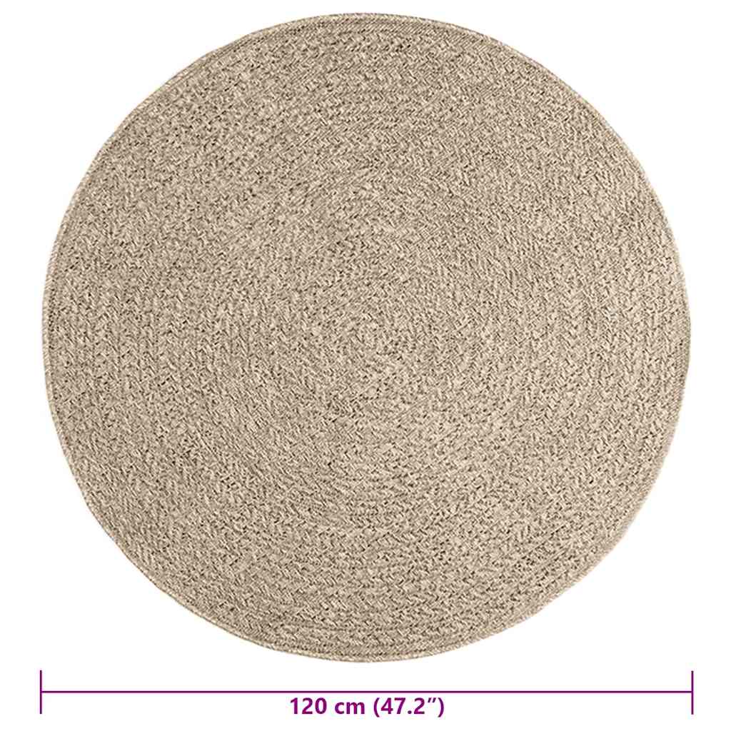 Teppich ZIZUR Beige Ø 120 cm Jute-Optik Indoor und Outdoor