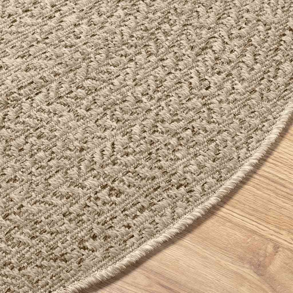 Teppich ZIZUR Beige Ø 200 cm Jute-Optik Indoor und Outdoor