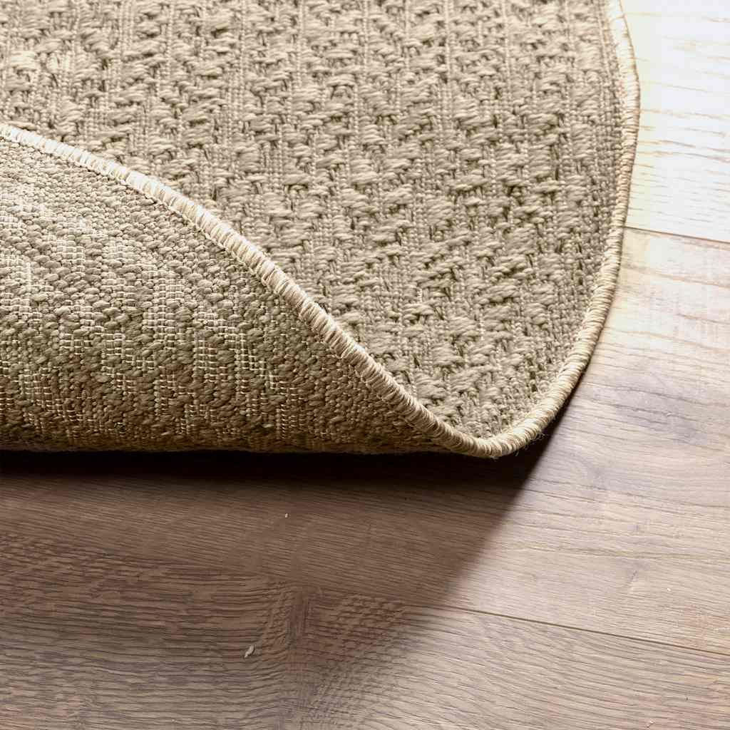 Teppich ZIZUR Beige Ø 200 cm Jute-Optik Indoor und Outdoor