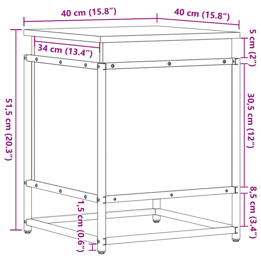 Aufbewahrungsbox mit Deckel Grau Sonoma 40x40x51,5 cm