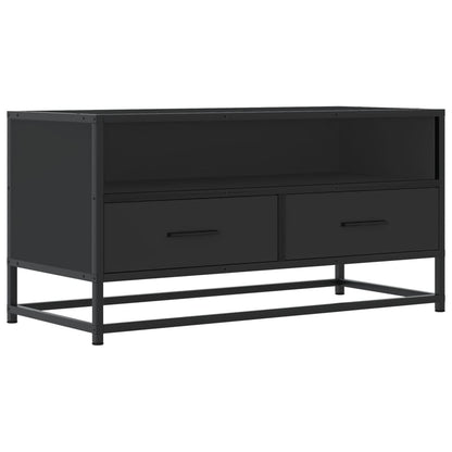 TV-Schrank Schwarz 80x34,5x40 cm Holzwerkstoff und Metall