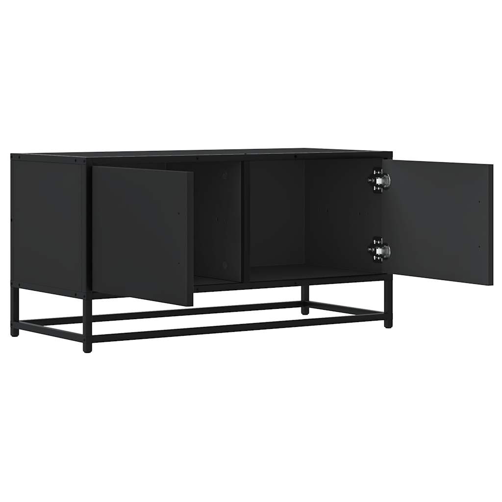 TV-Schrank Schwarz 80x34,5x40 cm Holzwerkstoff und Metall