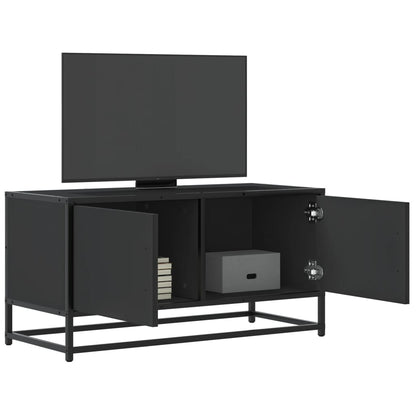 TV-Schrank Schwarz 80x34,5x40 cm Holzwerkstoff und Metall