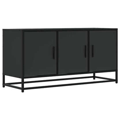 TV-Schrank Schwarz 100x35x50 cm Holzwerkstoff und Metall