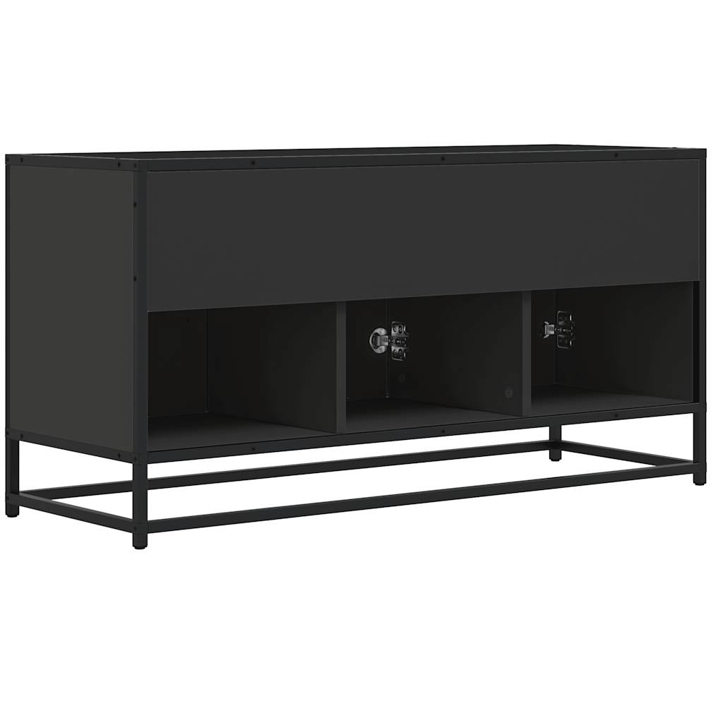 TV-Schrank Schwarz 100x35x50 cm Holzwerkstoff und Metall