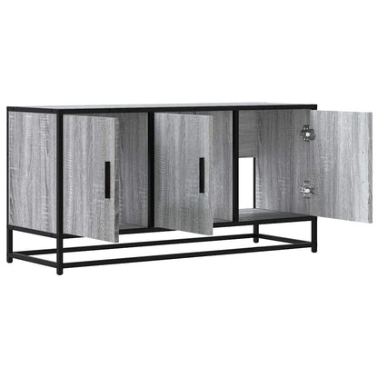 TV-Schrank Grau Sonoma 100x35x50 cm Holzwerkstoff und Metall