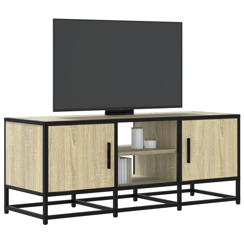 TV-Schrank Sonoma-Eiche 100x35x50 cm Holzwerkstoff und Metall