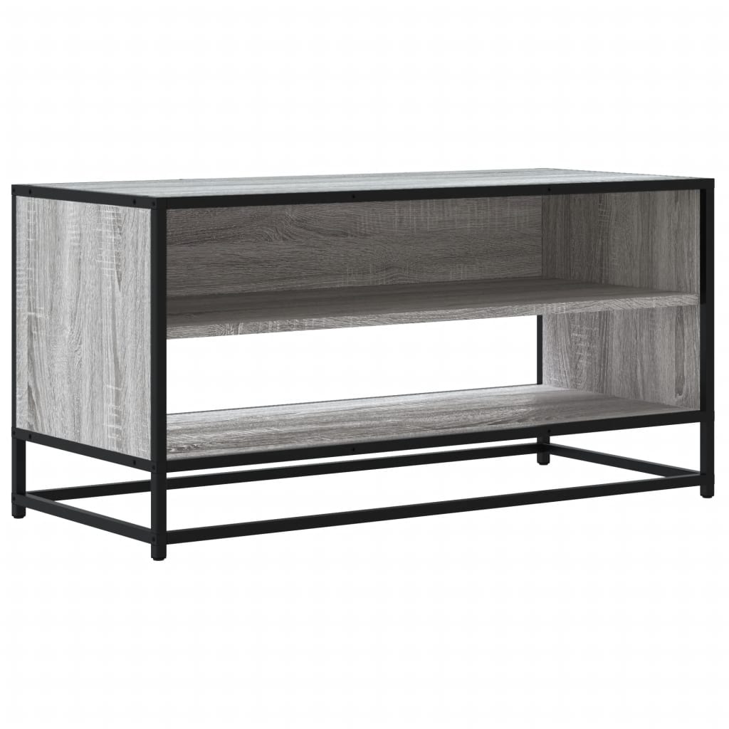 TV-Schrank Grau Sonoma 91x40x46 cm Holzwerkstoff und Metall