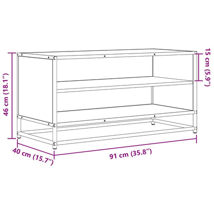 TV-Schrank Braun Eichen-Optik 91x40x46 cm Holzwerkstoff Metall