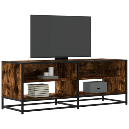 TV-Schrank Räuchereiche 120,5x40x46 cm Holzwerkstoff und Metall