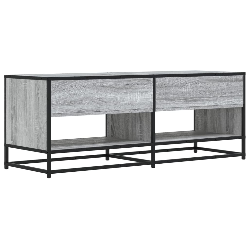 TV-Schrank Grau Sonoma 120,5x40x46 cm Holzwerkstoff und Metall