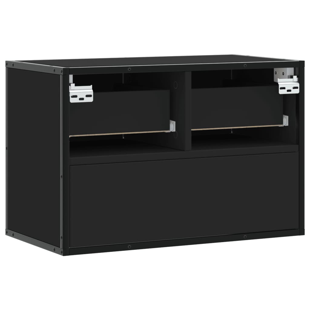 TV-Schrank Schwarz 60x31x39,5 cm Holzwerkstoff und Metall