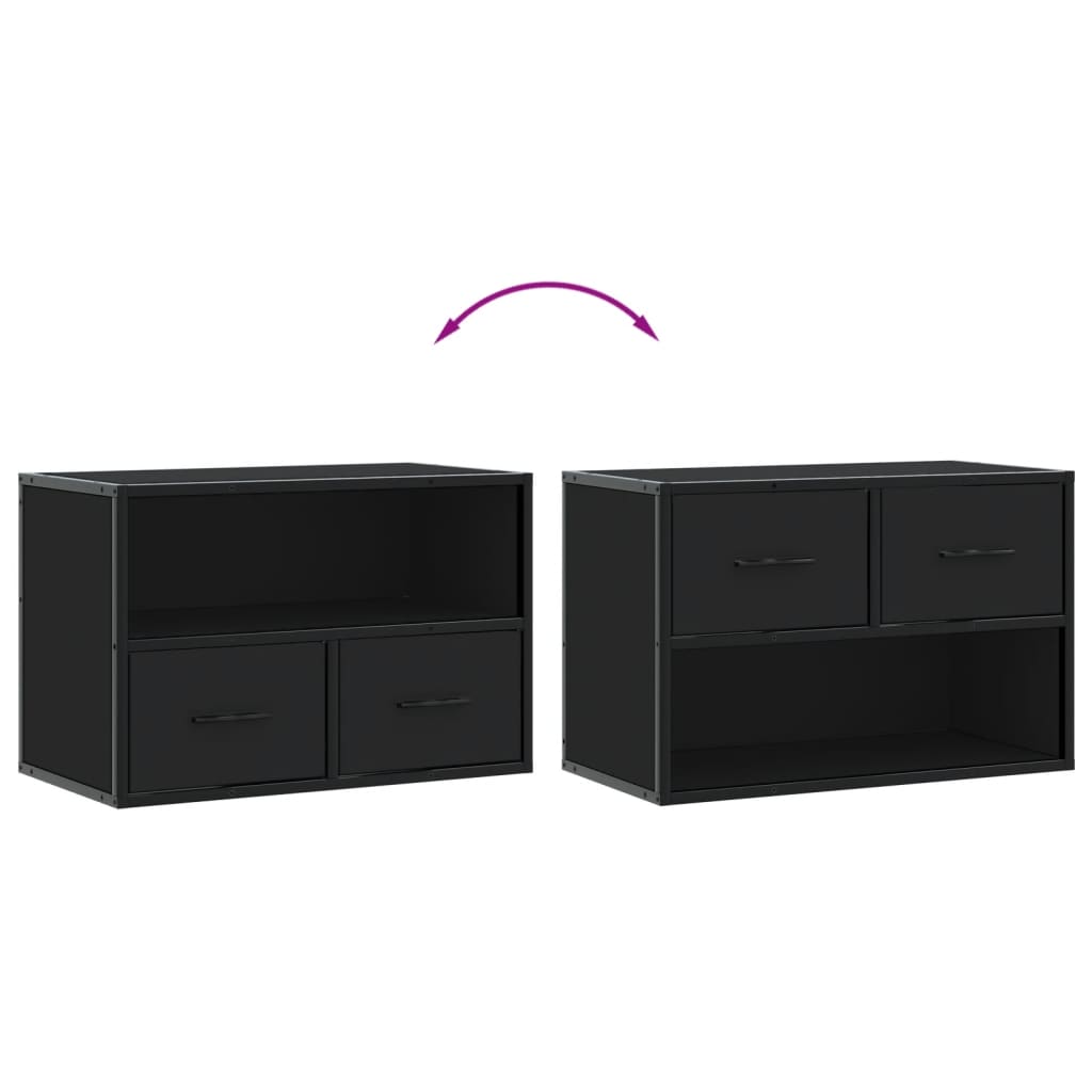 TV-Schrank Schwarz 60x31x39,5 cm Holzwerkstoff und Metall