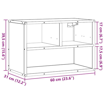 TV-Schrank Räuchereiche 60x31x39,5 cm Holzwerkstoff und Metall