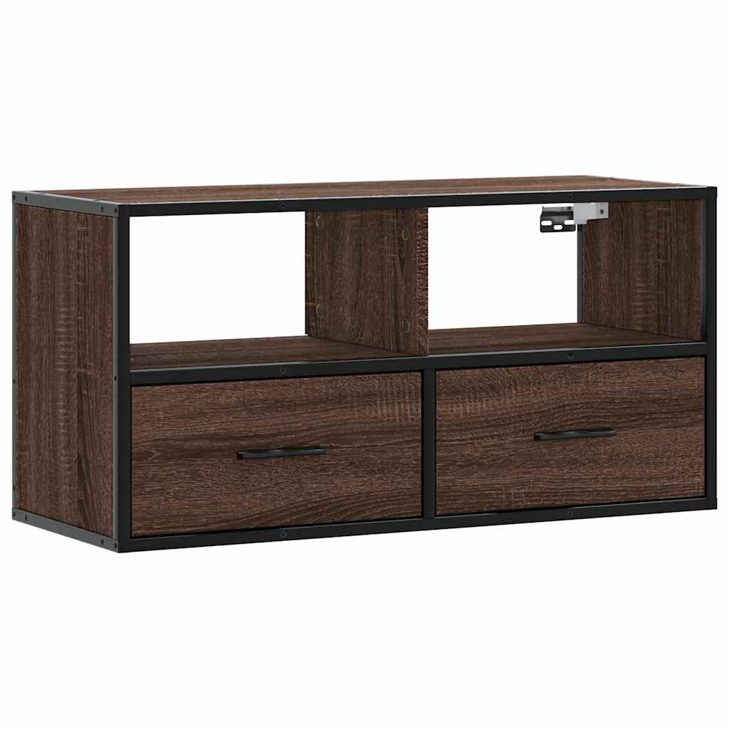 TV-Schrank Braun Eiche 80x31x39,5 cm Holzwerkstoff und Metall