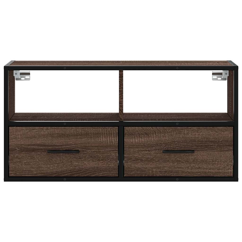 TV-Schrank Braun Eiche 80x31x39,5 cm Holzwerkstoff und Metall