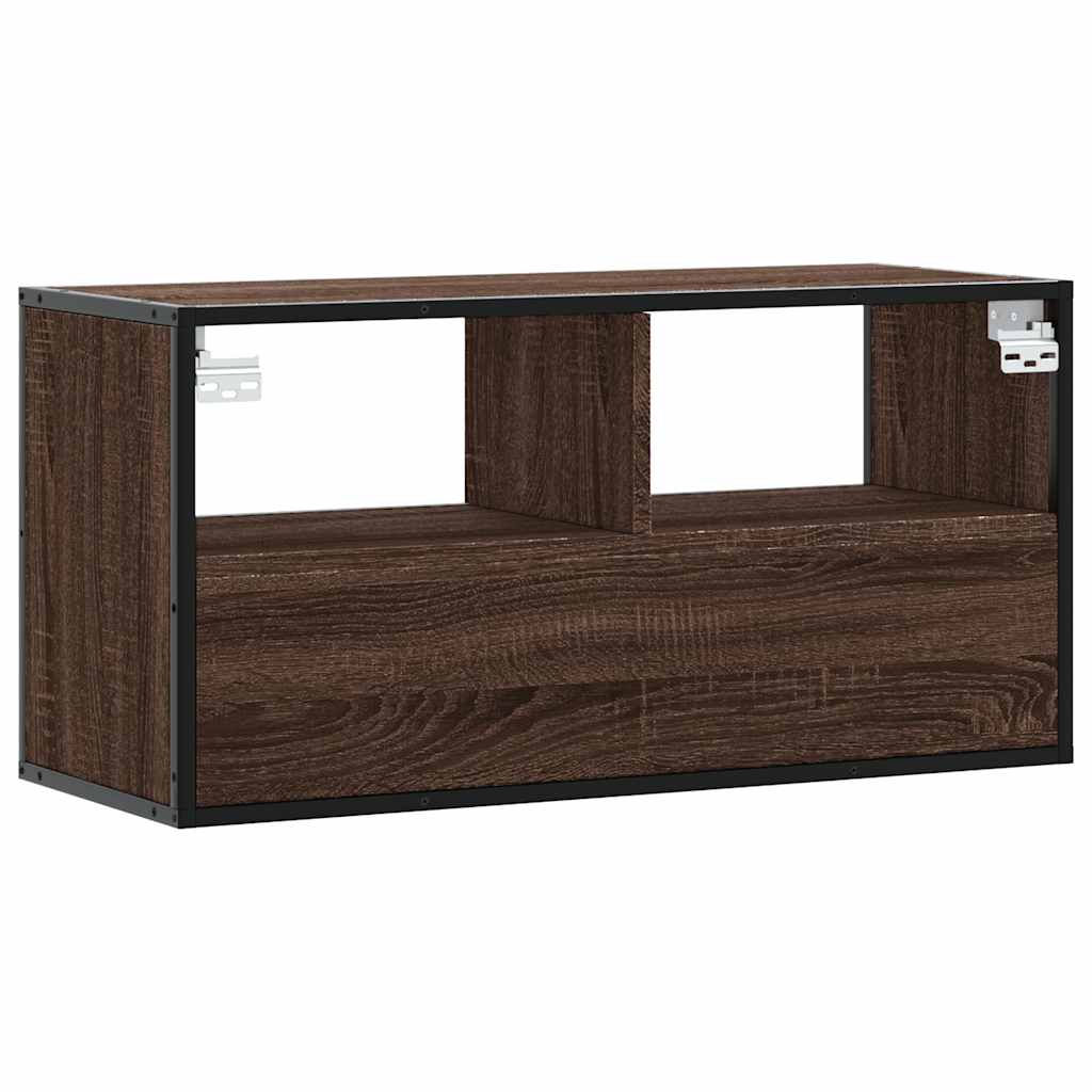 TV-Schrank Braun Eiche 80x31x39,5 cm Holzwerkstoff und Metall