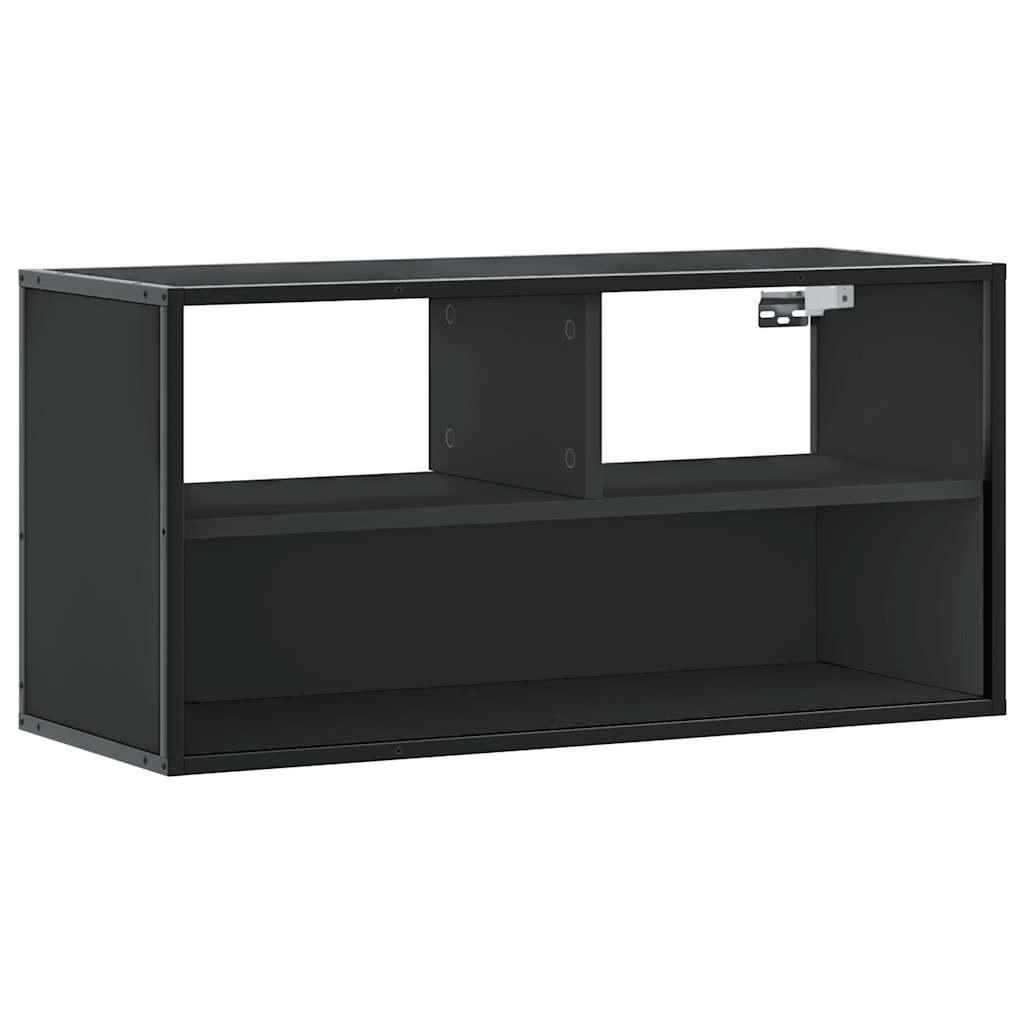 TV-Schrank Schwarz 80x31x39,5 cm Holzwerkstoff und Metall