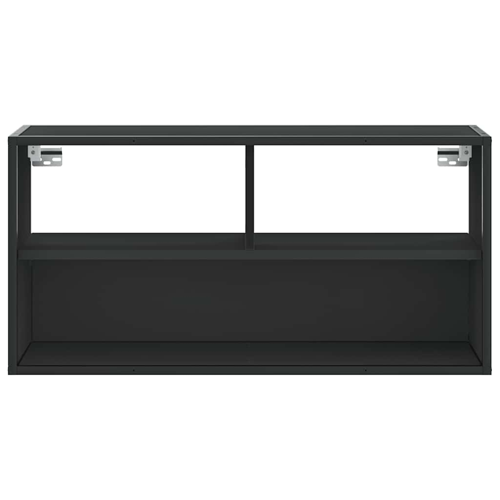 TV-Schrank Schwarz 80x31x39,5 cm Holzwerkstoff und Metall