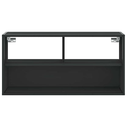 TV-Schrank Schwarz 80x31x39,5 cm Holzwerkstoff und Metall