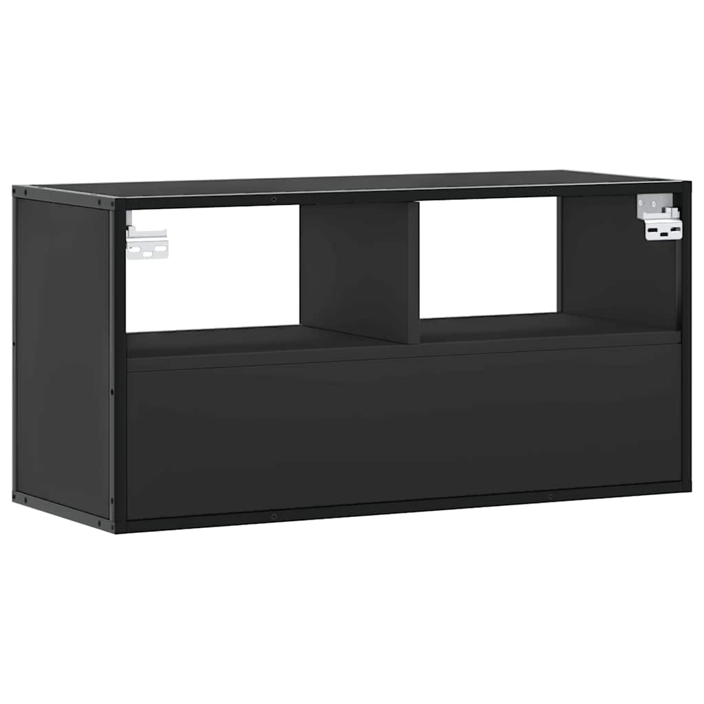 TV-Schrank Schwarz 80x31x39,5 cm Holzwerkstoff und Metall