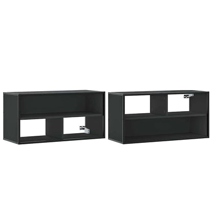 TV-Schrank Schwarz 80x31x39,5 cm Holzwerkstoff und Metall