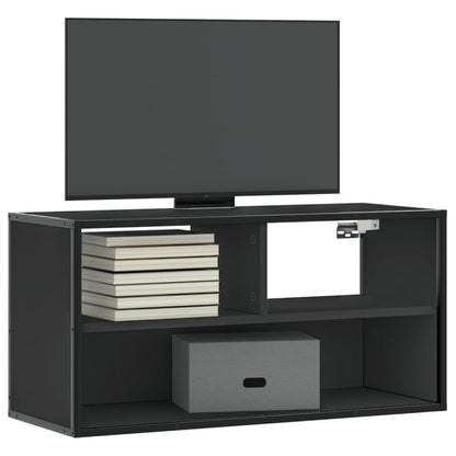 TV-Schrank Schwarz 80x31x39,5 cm Holzwerkstoff und Metall