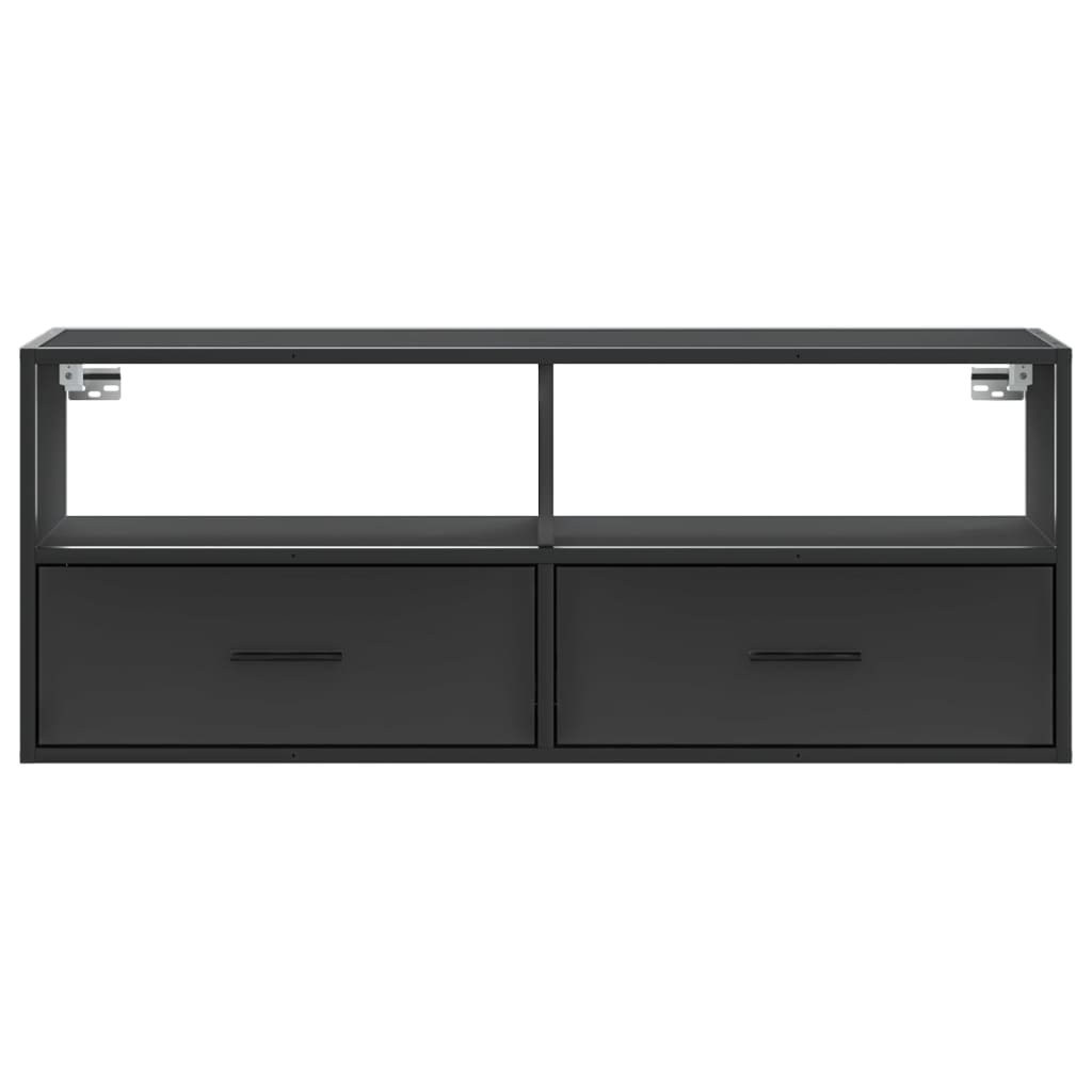 TV-Schrank Schwarz 100x31x39,5 cm Holzwerkstoff und Metall