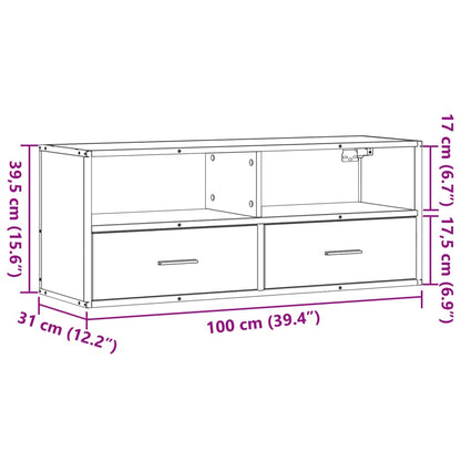 TV-Schrank Schwarz 100x31x39,5 cm Holzwerkstoff und Metall