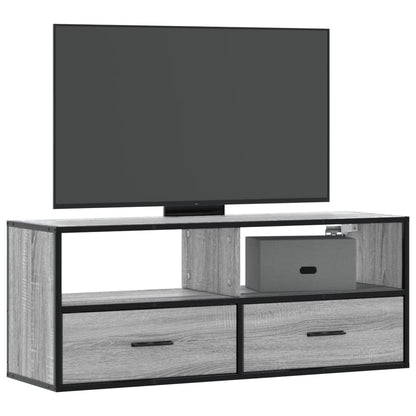 TV-Schrank Grau Sonoma 100x31x39,5 cm Holzwerkstoff und Metall