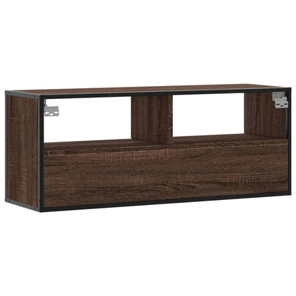 TV-Schrank Braun Eiche 100x31x39,5 cm Holzwerkstoff und Metall