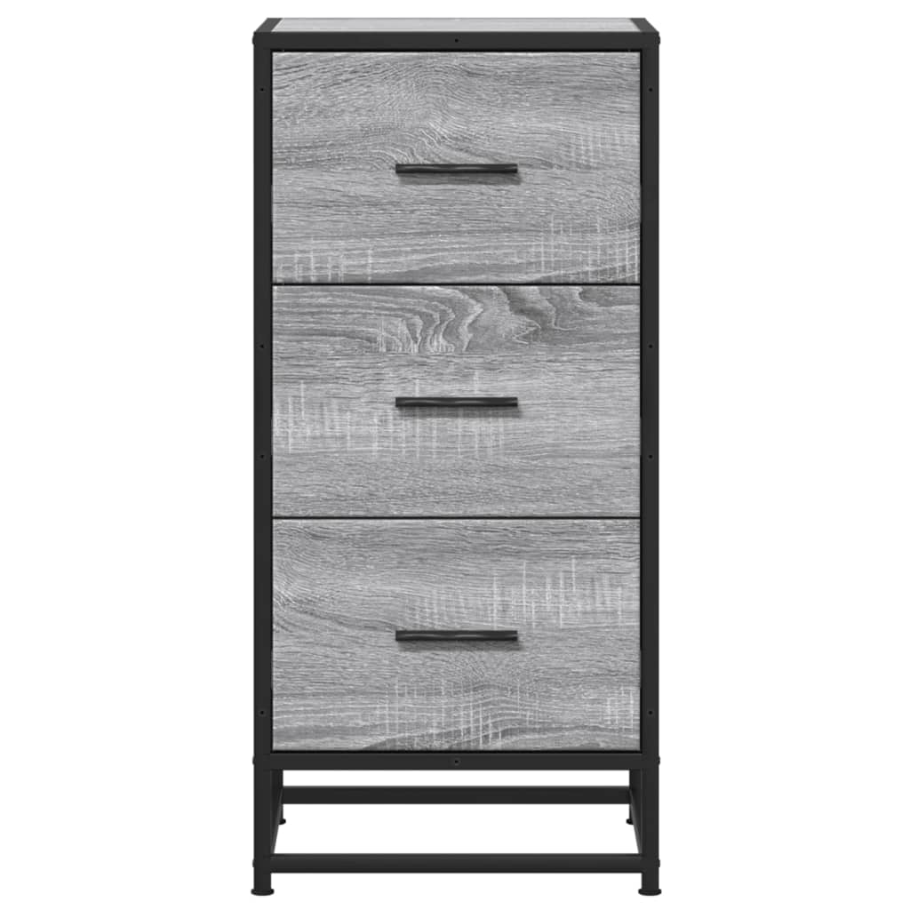 Sideboard Grau Sonoma 35,5x35x76 cm Holzwerkstoff und Metall