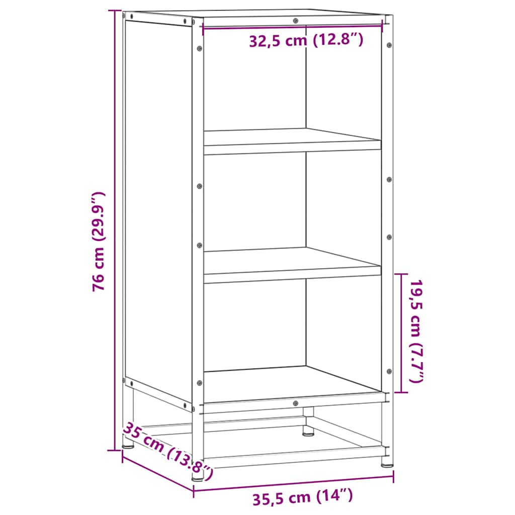 Sideboard Sonoma-Eiche 35,5x35x76 cm Holzwerkstoff und Metall