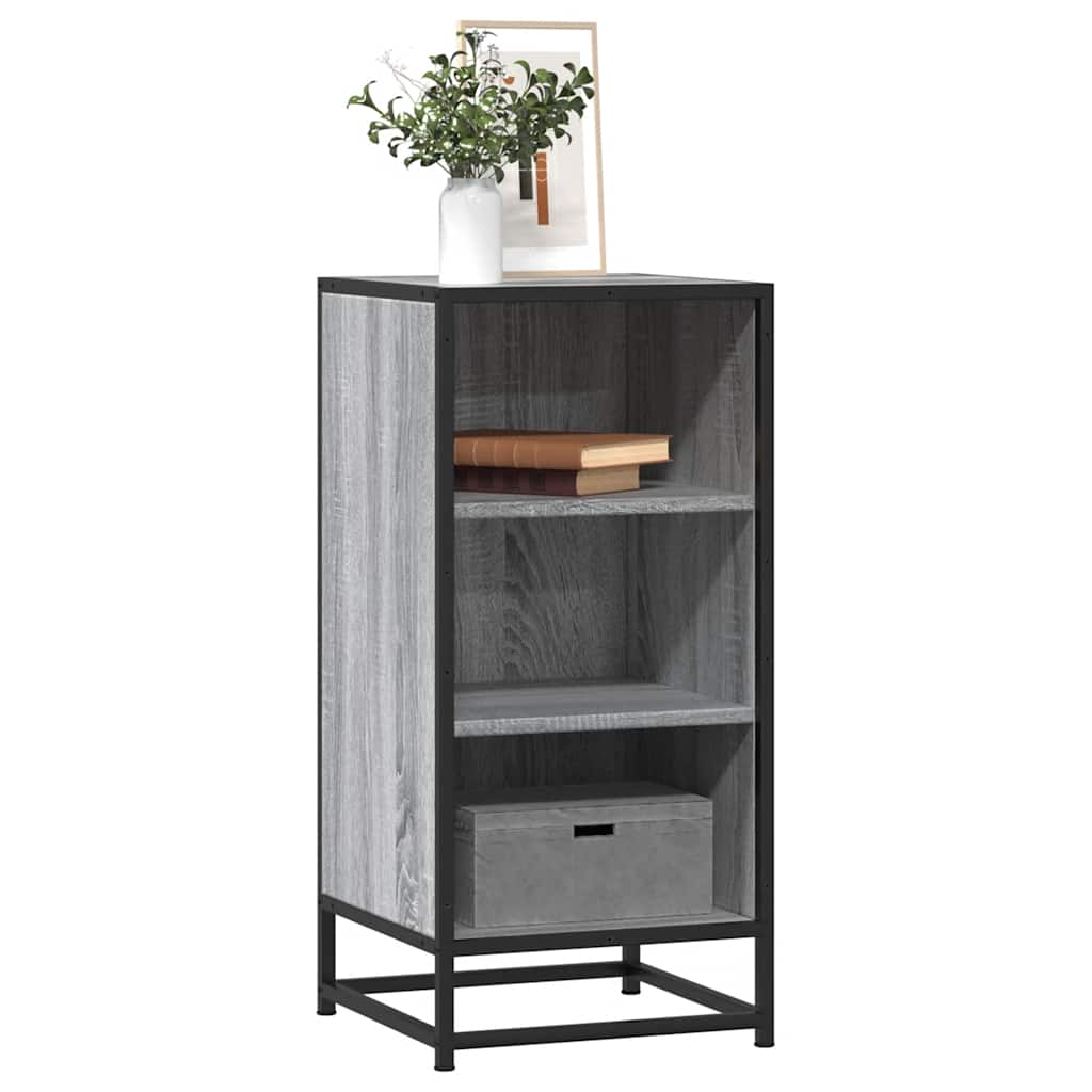 Sideboard Grau Sonoma 35,5x35x76 cm Holzwerkstoff und Metall