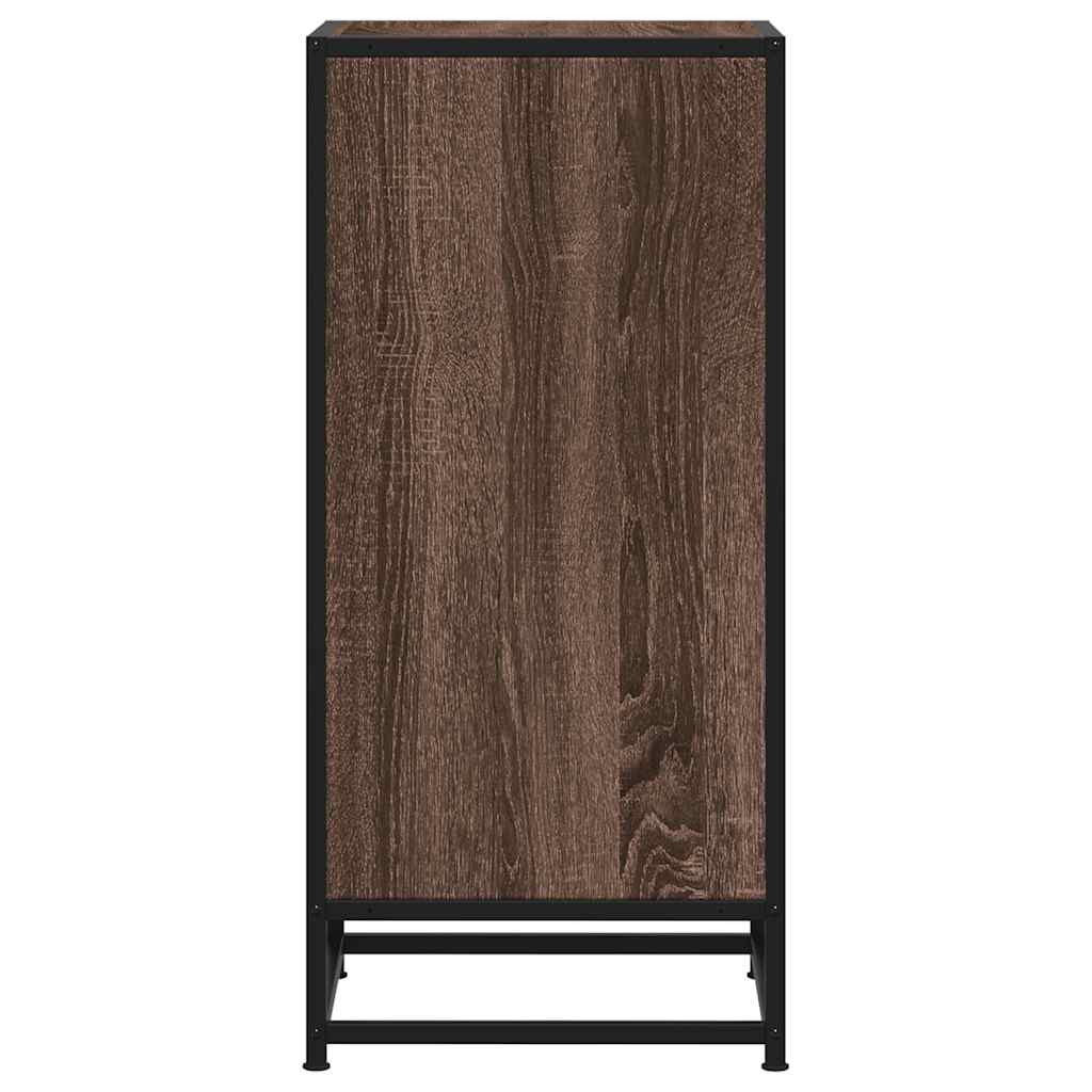 Sideboard Braun Eichen-Optik 35,5x35x76 cm Holzwerkstoff Metall