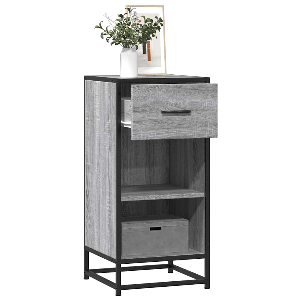 Sideboard Grau Sonoma 35,5x35x76 cm Holzwerkstoff und Metall