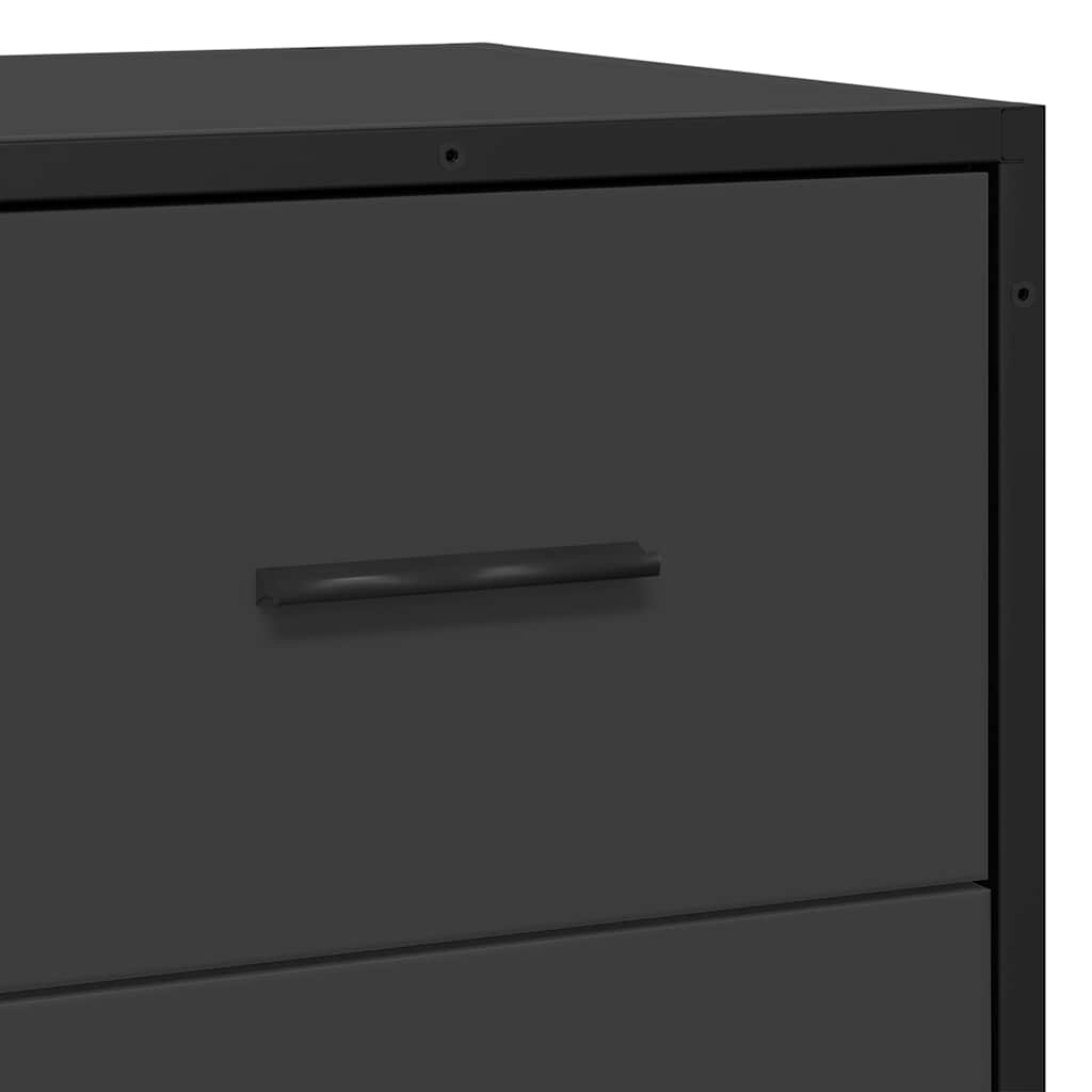 Sideboard Schwarz 35,5x35x76 cm Holzwerkstoff und Metall