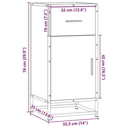 Sideboard Sonoma-Eiche 35,5x35x76 cm Holzwerkstoff und Metall