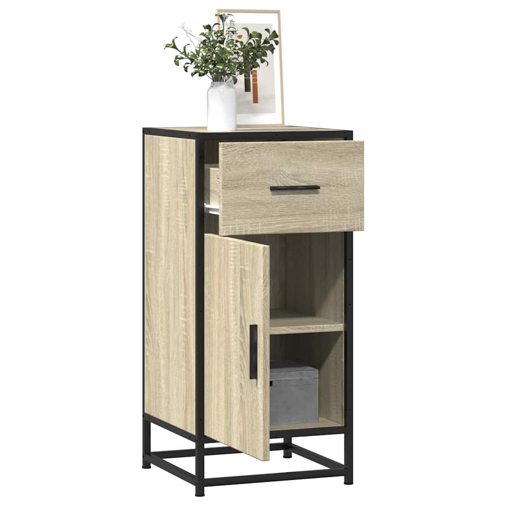 Sideboard Sonoma-Eiche 35,5x35x76 cm Holzwerkstoff und Metall